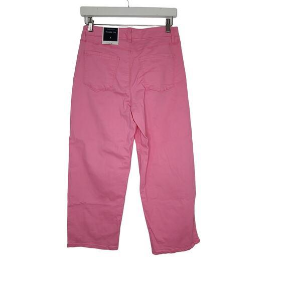 Charter Club Straight Leg Jeans 6 Pink Crop Pants Button Fly - Picture 3 of 7